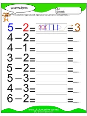 Çıkarma işlemi yaprak test
